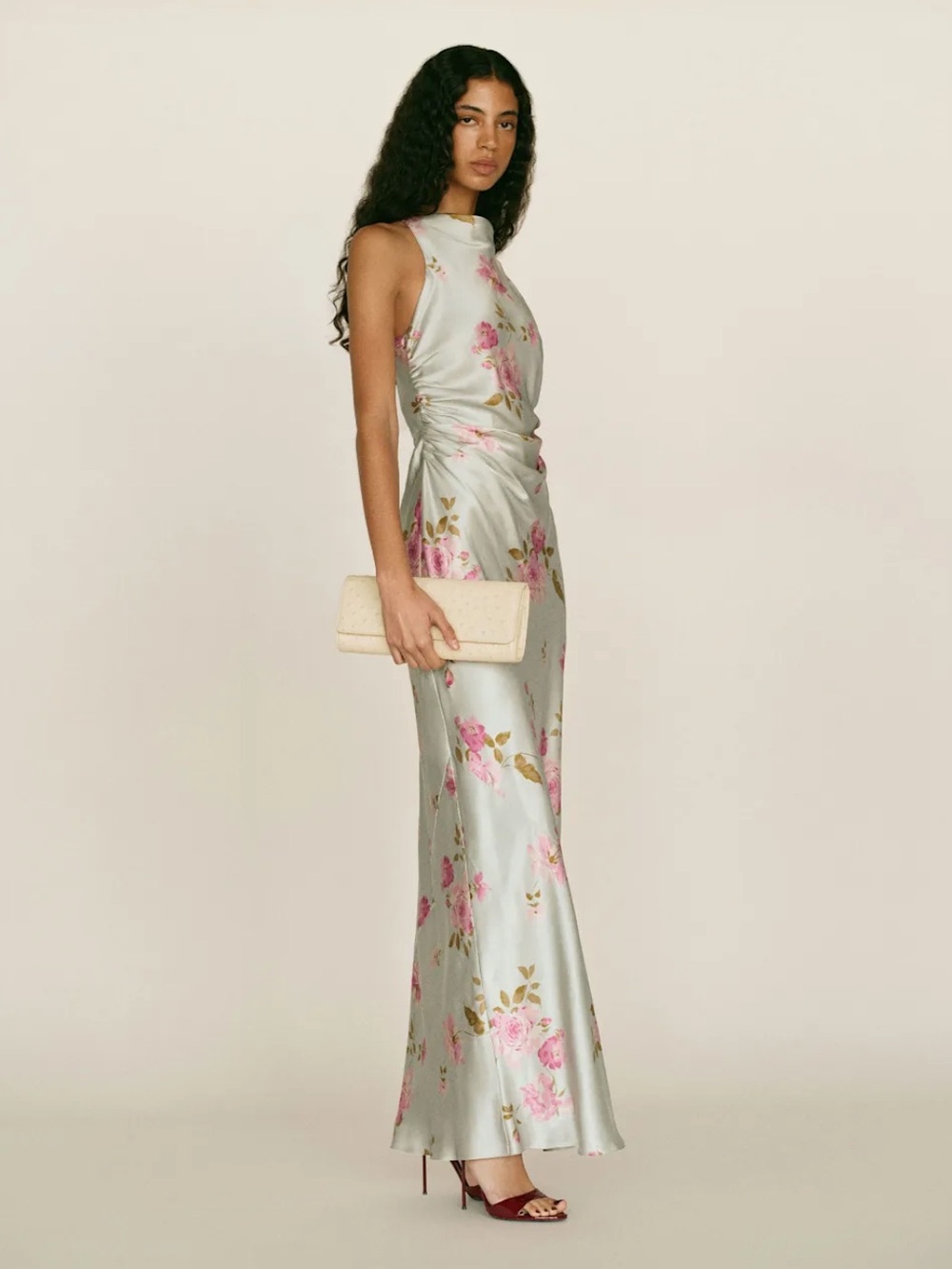 Reformation Anaiis Silk Dress in Windswept